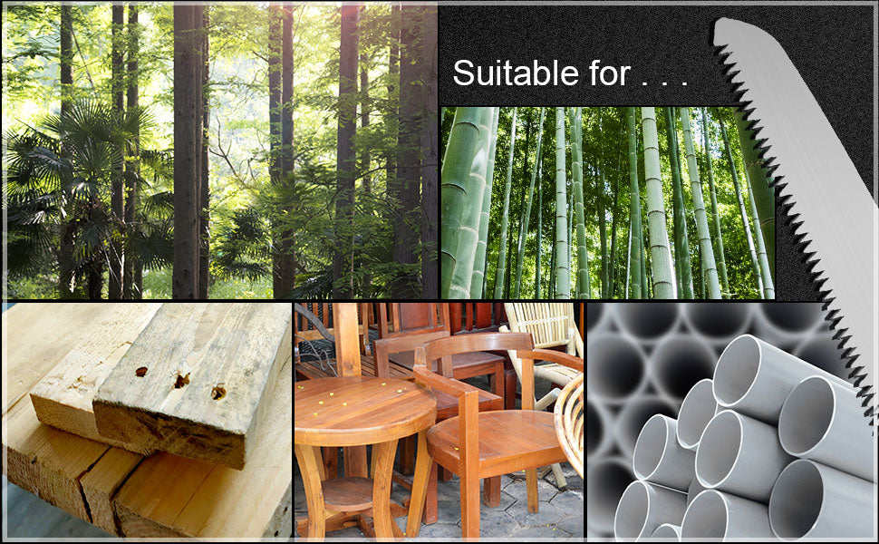 HAUTMEC 7 inch Folding Saw, SK-5 Steel and Triple-ground Teeth, Heavy Duty Single-Hand Blade Hand Saw for Wood Camping, Dry Wood Pruning Saw, for Garden Camping, Hunting and Bushcraft HT0135-PS