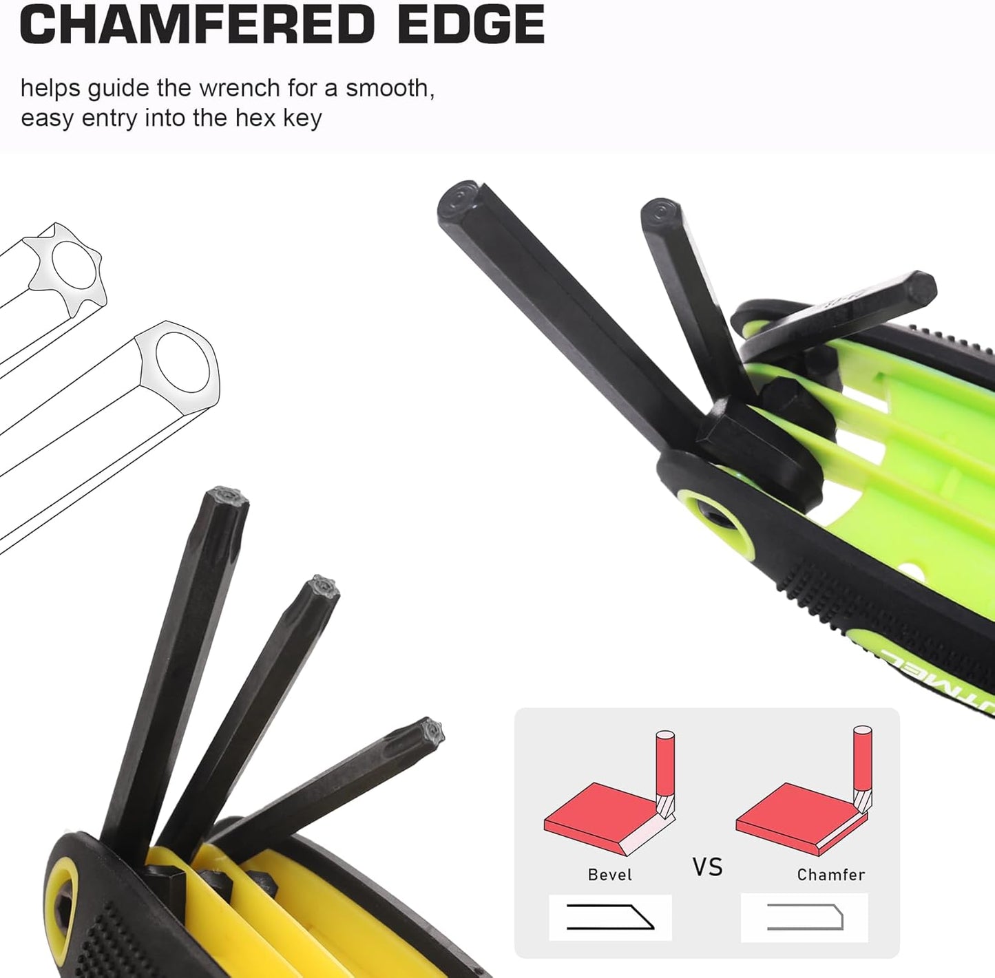 HAUTMEC 25-Piece Folding Allen Wrench Set, SAE/Torx/Metric Hex Allen Key Set, Heat Treated Chrome Vanadium Steel Allen Wrenches Sets for Basic Home Repair and General Applications, HT0388