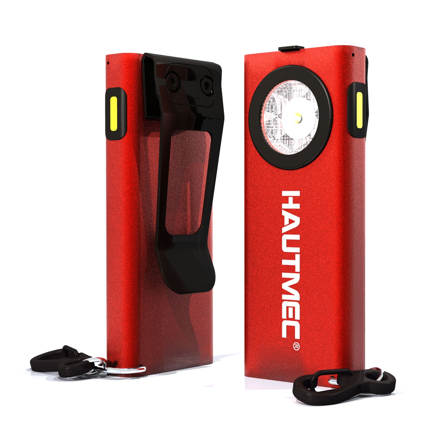 HAUTMEC Rechargeable 5 Modes Mini EDC Flashlight, Magnetic Base & Clip,Type-C Charging, Portable Flat Pocket Keychain Flashlight for Outdoor, Car Repairing, Garage,Camping HT0332