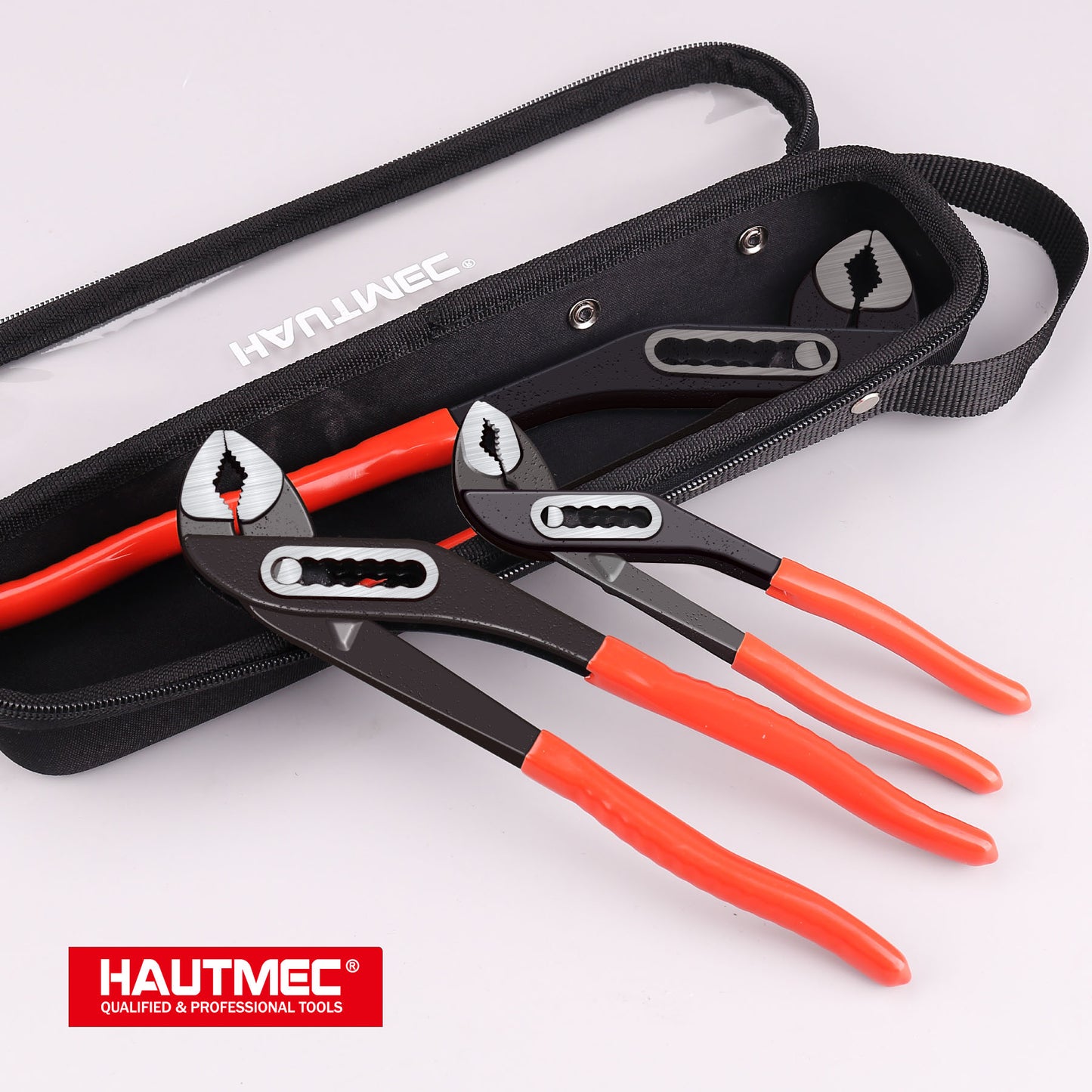 HAUTMEC Water Pump Pliers Set, Wider Opening,Groove Joint Pliers with Curved Jaw and Quick Adjustment Lock for Gripping,Repair,Nuts,Bolts, Pipe,12/10/7 Inch HT0323