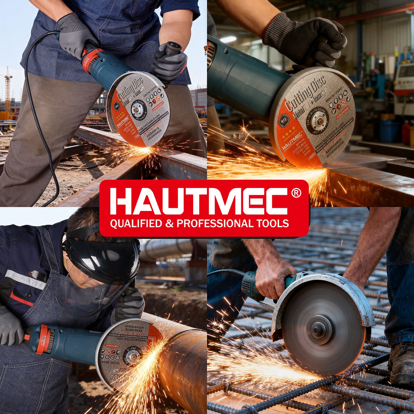 HAUTMEC Expert Grade Cut Off Wheels 9" x 5/64" x 7/8", 10 Pack Thin Grinding Disc for Cutting Metals/Iron Steel, General Purpose Cut Off Blade HTACH25044