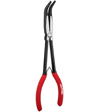 HAUTMEC 11Inch Extra Long Needle Nose Pliers Set, 5PCS Spring Loaded Heavy Duty Long Reach Pliers Include Hose Grip and Diagonal Cutting Plier, Straight and 45/90 Degree Bent Nose Pliers HT0316