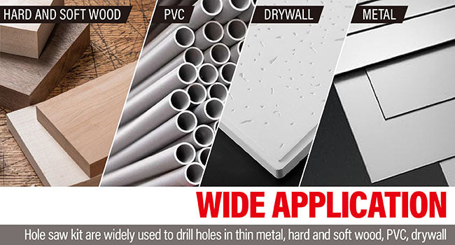 HAUTMEC 21-Piece Bi-Metal Hole Saw Kit, 3/4″–4-3/4″ (19–121mm), Heavy-Duty HSS Blades with 2 Arbors, 4 Drill Bits, Hex Key & Storage Case for Wood, Drywall, PVC & Thin Metal – HTHOH25013