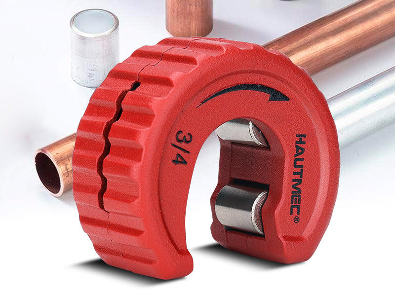HAUTMEC Copper Tubing Cutter Set 3 PCS Copper Pipe Cutter Tool, In Portable Storage Case, Includes 1/2 in., 3/4 in., and 1 in. Cutters, Reaming Pen, 3 Spare Cutting Wheels, 1 Spare Deburring Blade,HT0354