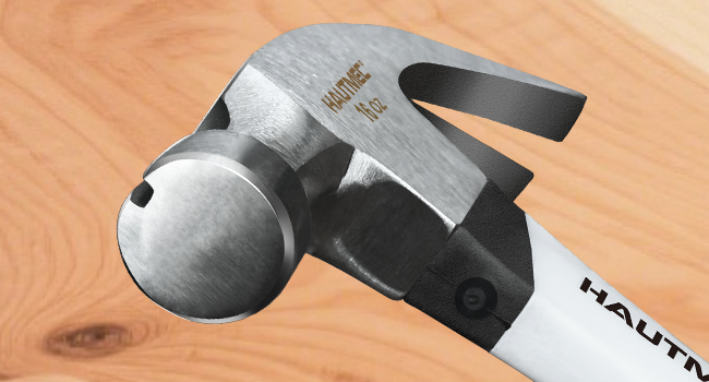 HAUTMEC 16 oz Claw Hammer, Drop Forged Claw Hammers with Magnetic Nail Holder and Firberglass Handle, Curved Jaw of Nail Puller, Smooth Face, HTMAM25003