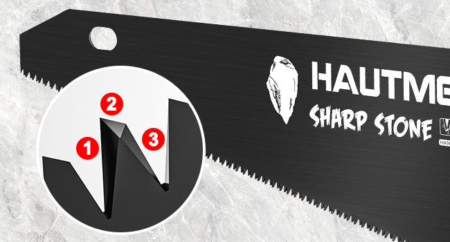 HAUTMEC 14 Inch Hand Saw, Pro Fine-Cut Handsaw with 11 TPI Anti-Rust SK5 Blade for Cutting Wood, Laminate, PVC, Heavy-Duty Wood Saw with Non-Slip Ergonomic Handle – HT0301 Sharp Stone Series