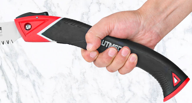 HAUTMEC 9" Pruning Hand saw, Pro Folding Saw of Sharp Stone Serie, SK5 Blade, Precision Hardened Triple-cut Teeth, Deep Gullets for Swift Chip HT0304