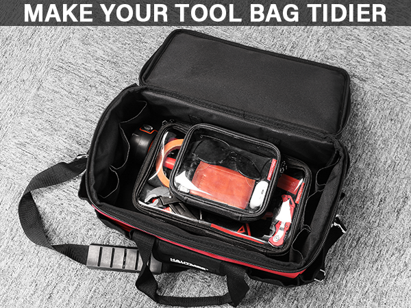 HAUTMEC Utility Tools Organizer Set, 2 Pcs Portable EVA Hard Storage Case with Clear Top Window, Double Zipper, Water-Resistant 1680D Material – HT0403