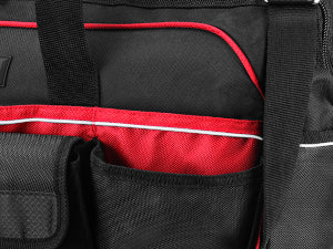 HAUTMEC 24 Inch Large Tool Bag, Heavy Duty 1680D Wide Mouth Tool Box Organizer, 36-Pockets Portable Utility Bag for Men with Level Holder and Removable Shoulder Strap, HT0284