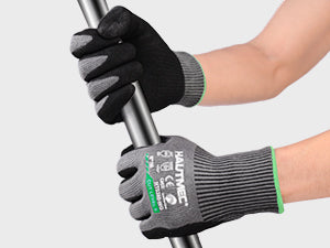 HAUTMEC ANSI A6 Cut Resistant Work Gloves, EN 388 4X42F Cutting Proof Gloves for Men, InnoFlex 13-Gauge Knit Nitrile Dipped, Touchscreen, Breathable for Construction/Machinery/Glass/Garden(XL) HT0382