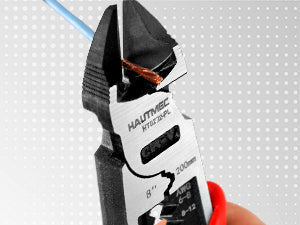 HAUTMEC 8" Wire Cutters,Pro-High Leverage Diagonal Pliers,4 in 1 Multifunction Heavy Duty Side Cutter HT0272-PL