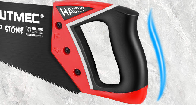 HAUTMEC 14 Inch Hand Saw, Pro Fine-Cut Handsaw with 11 TPI Anti-Rust SK5 Blade for Cutting Wood, Laminate, PVC, Heavy-Duty Wood Saw with Non-Slip Ergonomic Handle – HT0301 Sharp Stone Series