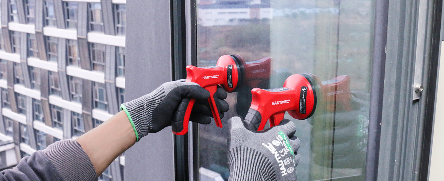 HAUTMEC 2 Pack Pistol Grip Suction Cup – Compact Suction Lifter with Quick Release Lever, One-Handed Operation for Tile, Glass, Stone & More – HT0439