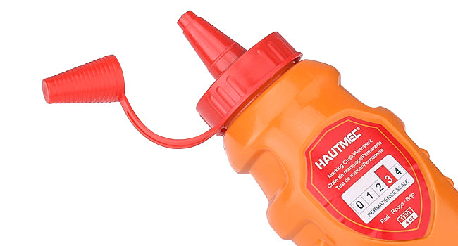 HAUTMEC Chalk Line, 30m/100ft Chalk Line Tool with Red Chalk, 6:1 Gear Ratio Reel, Chalk Box for Carpenters and Builders, HT0358