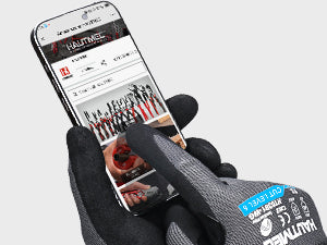 HAUTMEC ANSI A6 Cut Resistant Work Gloves, EN 388 4X42F Cutting Proof Gloves for Men, InnoFlex 13-Gauge Knit Nitrile Dipped, Touchscreen, Breathable for Construction/Machinery/Glass/Garden(XXL) HT0383
