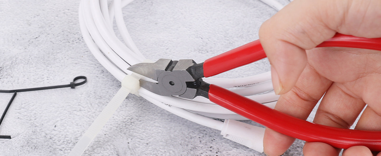 HAUTMEC 6" Flush Cut Pliers Ultra Sharp Wire Cutters with Spring Loaded and Non-slip Grip, Ideal Wire Snips for Plastic, Soft Wire, Toy Model Kits, Jewelry Marking, Zip Ties, Hard Board HT0318