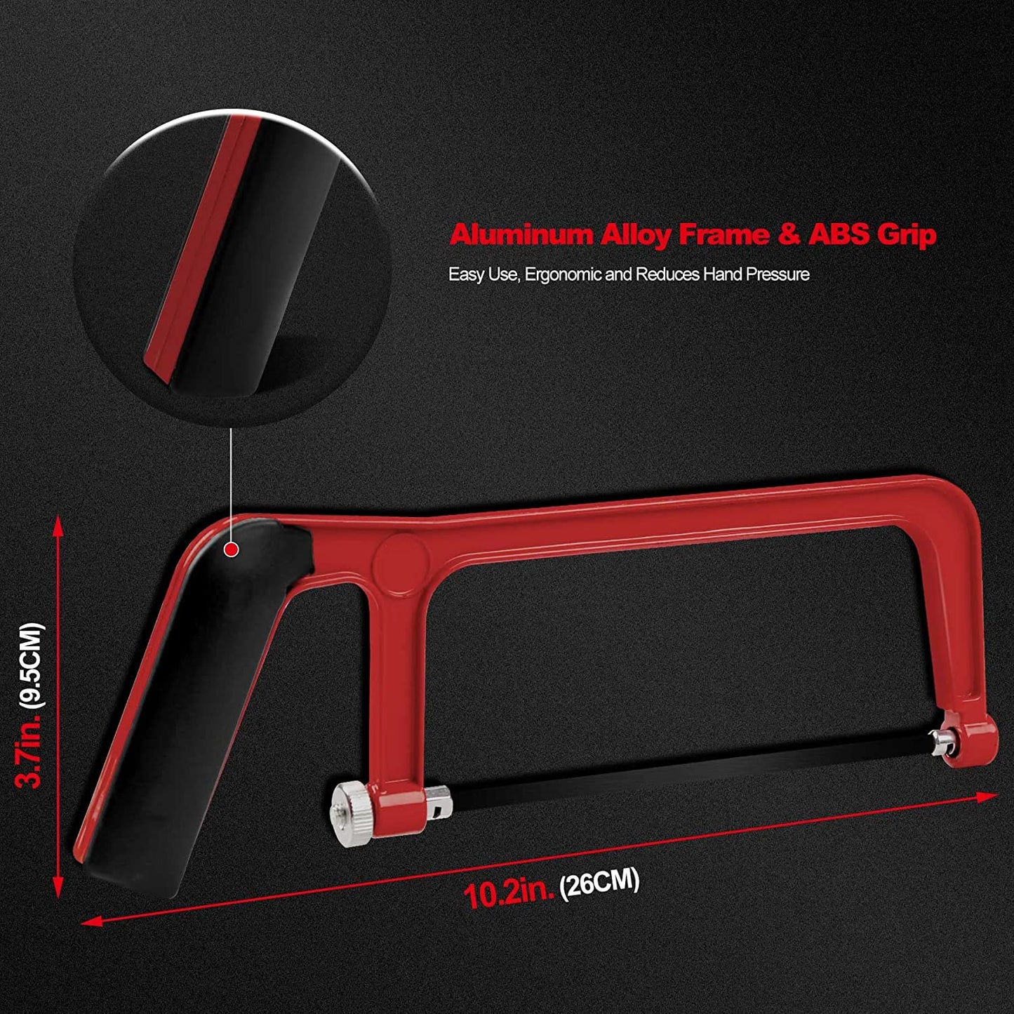 HAUTMEC 6inch Junior Hacksaw & Mitre Block Set Adjustable Angle Cutting Corner Saw with 5 Extra High-Carbon Steel Bi-Metal Blades HT0262-SA