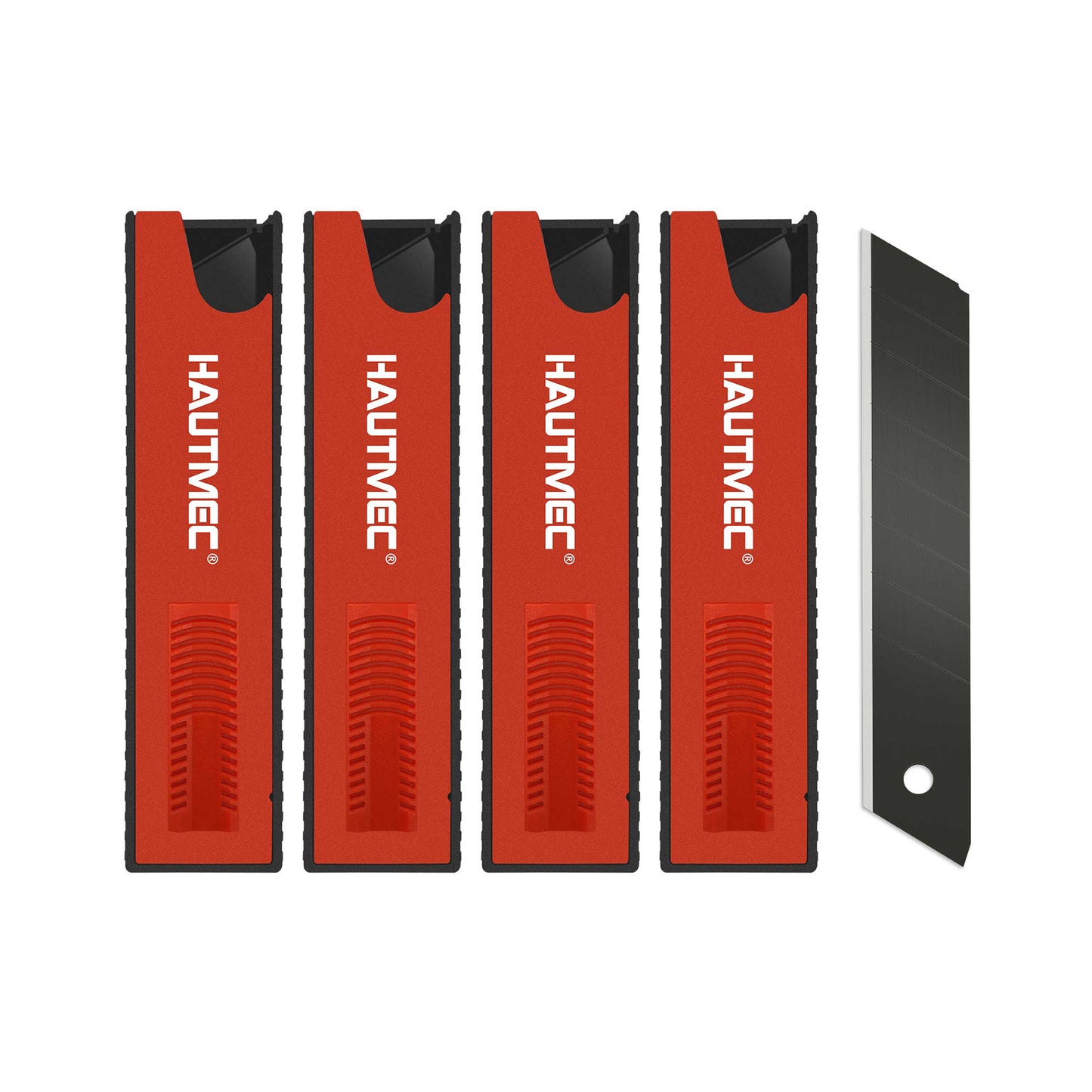 HAUTMEC 40PCS 18mm SK2H Ultra Sharp Snap Off Blades, Retractable Black Utility Knife Replacement Blades, Sharper SK2H Heavy Duty Blades, Creative Safety Box, for Box, Carpet, Rope HT0144-40PC