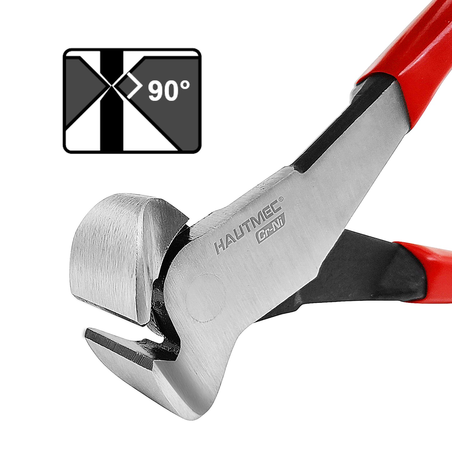HAUTMEC End Cutting Pliers 7 Inch Nail Puller Pliers End Cutting Nippers for cutting or pulling nails and wires HT0158-CP