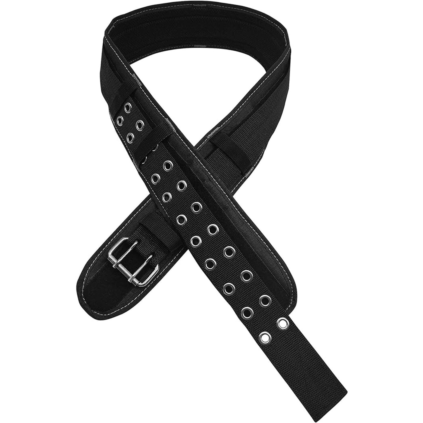 HAUTMEC 3.5 Inch Heavy-Duty Tool Belt, Adjustable Foam Padded Work Belt with 1680D Wear-Resistant Fabric for Waist Sizes 30-46", Compatible with Most Tool Pouches, Clips & Holders – HT0141