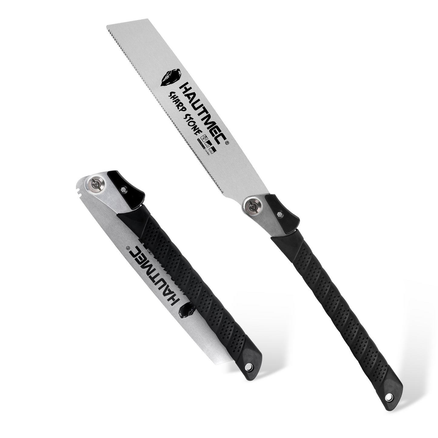 HAUTMEC Folding Japanese Pull Saw for Woodworking, 9-Inch Flush Cut Hand Saw with SK5 Steel Blade, 17 TPI Trapezoid Fine Tooth – HT0312