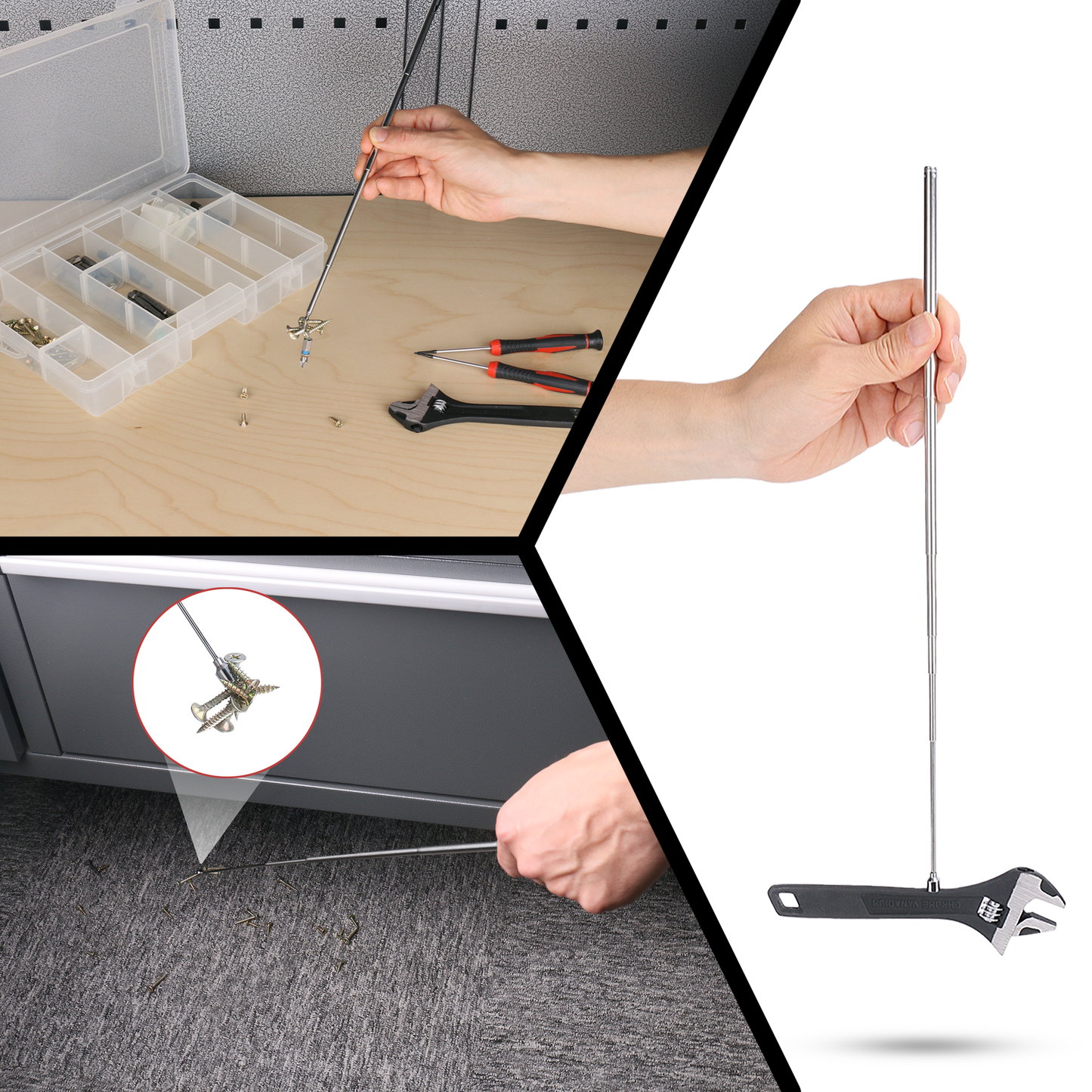 HAUTMEC 11-PCS Precision Mini Screwdriver Set with Telescoping Magnetic Pickup Tool, Phillips, Flat, Torx, Pouch, CRV Steel Shaft Magnetic Tiny Screwdriver Set for Eyeglass, Watch, Laptop, Phone, HT0421