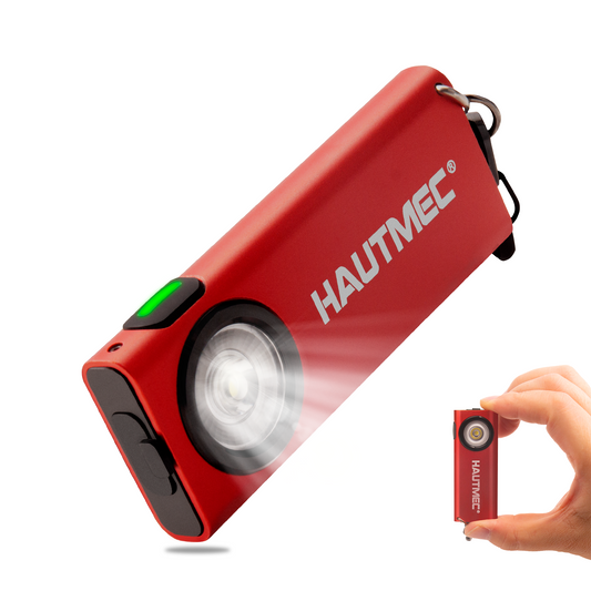 HAUTMEC Rechargeable 5 Modes Mini EDC Flashlight, Magnetic Base & Clip,Type-C Charging, Portable Flat Pocket Keychain Flashlight for Outdoor, Car Repairing, Garage,Camping HT0332