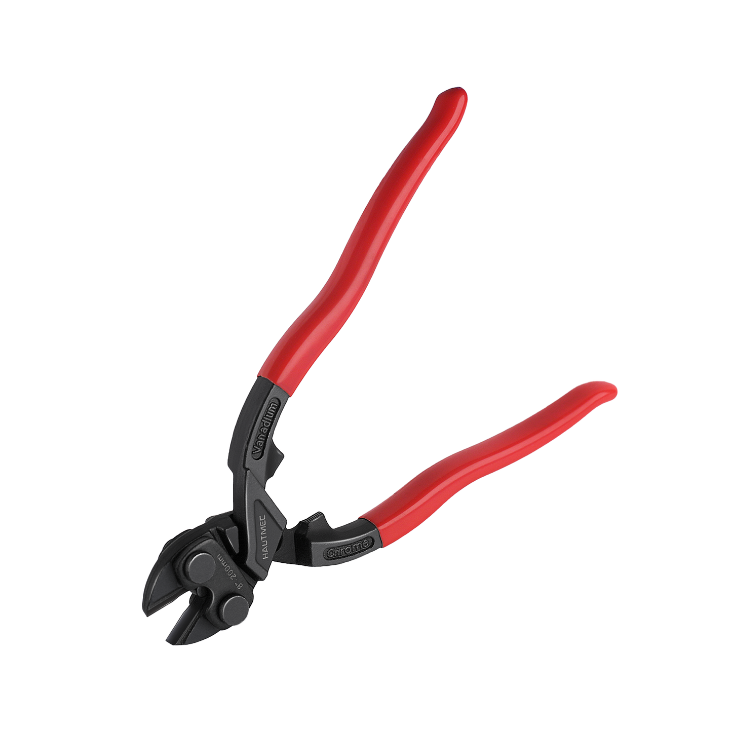 HAUTMEC 8 Inch Mini Bolt Cutters, High Leverage Compact Bolt Cutter, Anti-Slip Comfort Grip, CRV Steel Blade with Recess, Cuts Rods, Bolts, Wires, Cables, Rivets, and Chains, HT0463