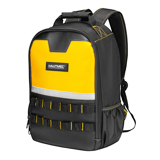 HAUTMEC Tool Backpack with Laptop Compartment, Heavy-Duty 1680D Oxford Tool Bag with Reinforced Base, 11 Pockets, Padded Straps, Portable Tool Organizer for Technicians, Contractors – HTTBM25058