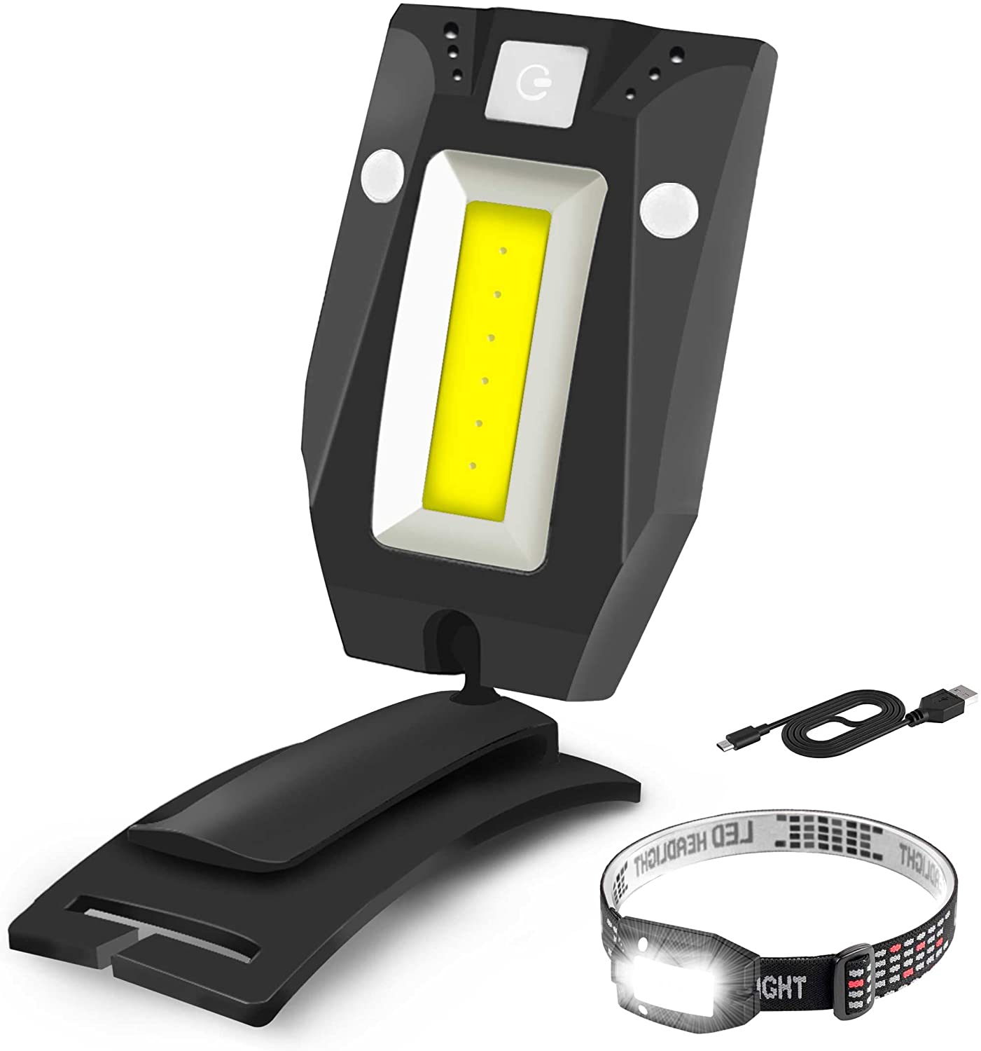HAUTMEC Headlamp Rechargeable LED Headlamps for Adults 230° Wide Beam with Adjustable Headband for Head Lamp Waterproof Motion Sensor Head Lights for Running,Fishing,Hiking,CampingHT0218-HL