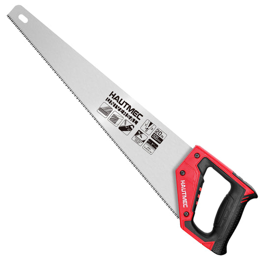 HAUTMEC 20 in. Pro Hand Saw, 8 TPI/9 PPI Universal-Cut Soft-Grip Hardpoint Handsaw HT0025-SA