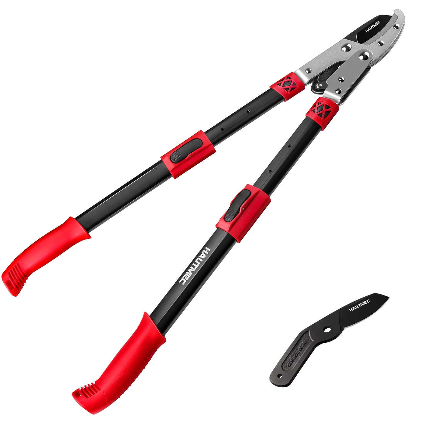 HAUTMEC Anvil Loppers for Tree Trimming Heavy Duty, Extendable 27-37'' Garden Bypass Loppers with Compound Action System, 2" Cutting Capacity,with replacement blades, HT0461