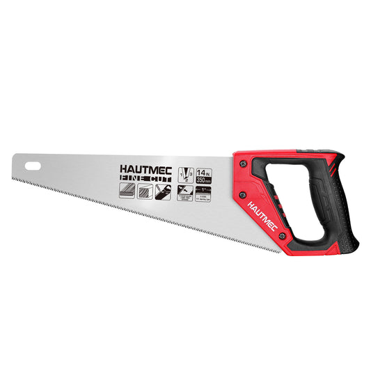 HAUTMEC 14 in. Universal Hand Saw - 11 TPI Fine Cuts Wood Saw - Professional Universal Saws for Wood, Laminate And Plastic - Crosscut Saw, HT0024