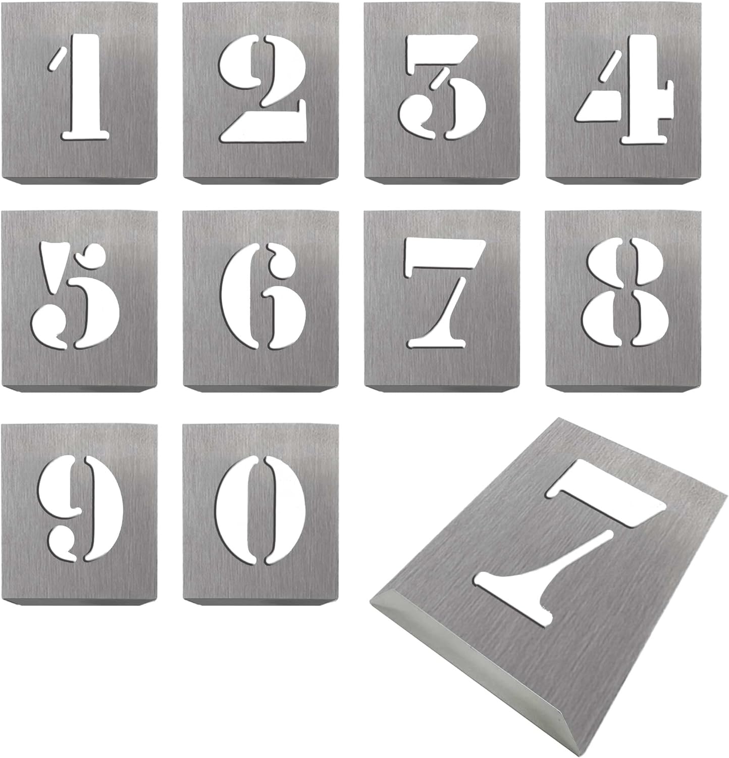 HAUTMEC Vintage Aluminum Numbers Stencils, 0 to 9 Aluminum Stencils ...