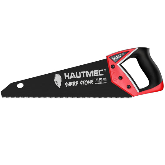 HAUTMEC 14" Expert Hand Saw for Accurate, Clean & Labor-Saving Cutting, 11 TPI Fine-Cut Handsaw with SK5 Rust-Resistant Blade, Triple Ground Teeth, Ergonomic Non-Slip Handle for Wood, PVC – HT0301