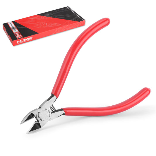 HAUTMEC 5" Precise Small Flush Cutting of Engineer Wire Cutter Plier with Location Pin for Fine Shearing, Perfect for Circuit Board Cutting, Electronic Components, HT0327