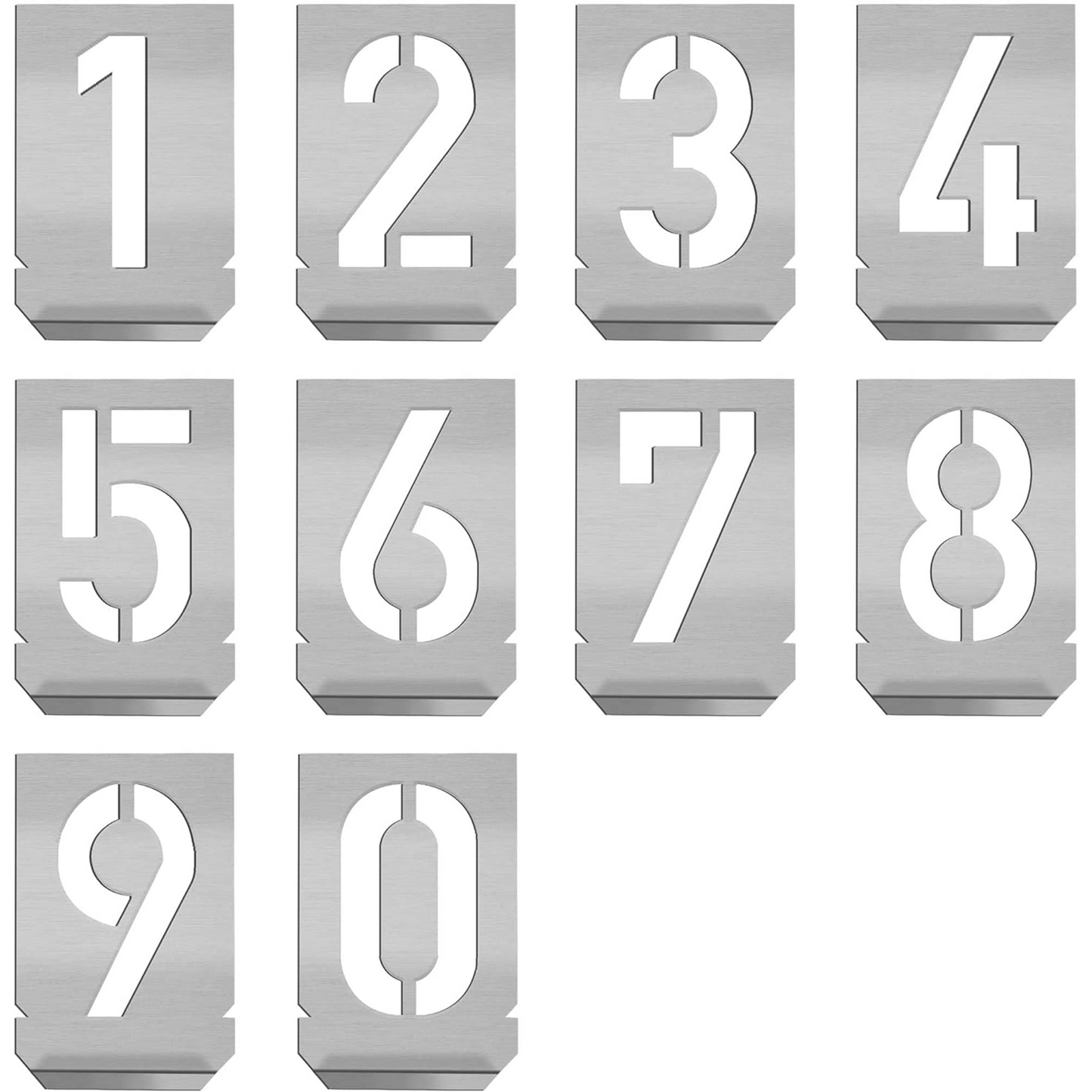 HAUTMEC Vintage Stainless Steel Numbers Stencils, 0 to 9 Stainless Steel Stencils & Holder, 2-1/2" (60mm) Numbers, Shop Stencil, Advertising Stencilling, Craft-Printing, Reusable, HT0342-ST
