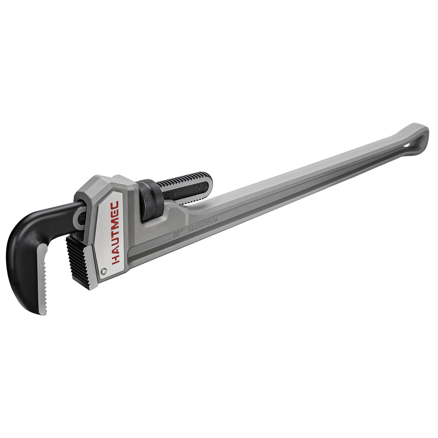 HAUTMEC 36 Inch Aluminum Straight Pipe Wrench, Heavy Duty Adjustable Plumbing Wrench, 4" Jaw Capacity, for Pipes, Tees, Ball Valves and Other Objects HT0188-PW