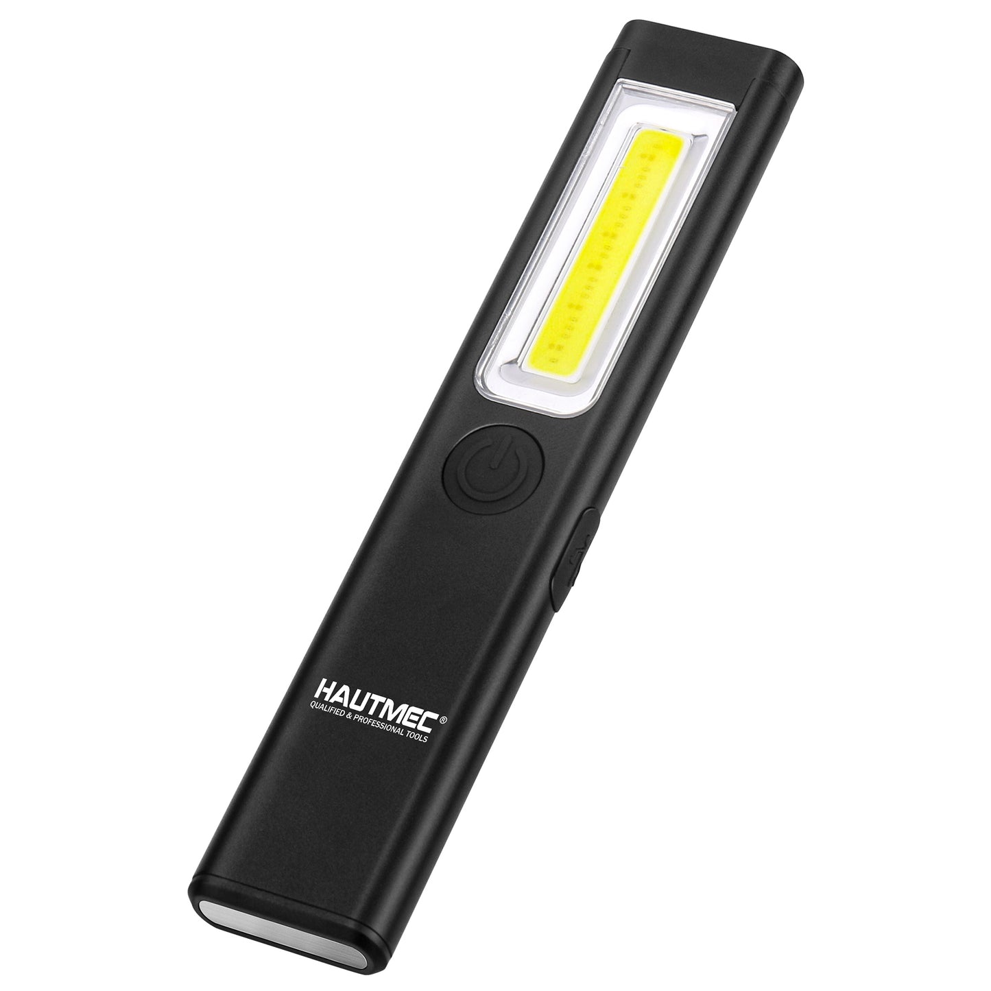HAUTMEC EDC Flashlight Rechargeable 200 Lumens Magnetic Pocket Flashlight Slim Flat Flashlight 3 Modes Mini Led Flashlight for Work Light HT0379