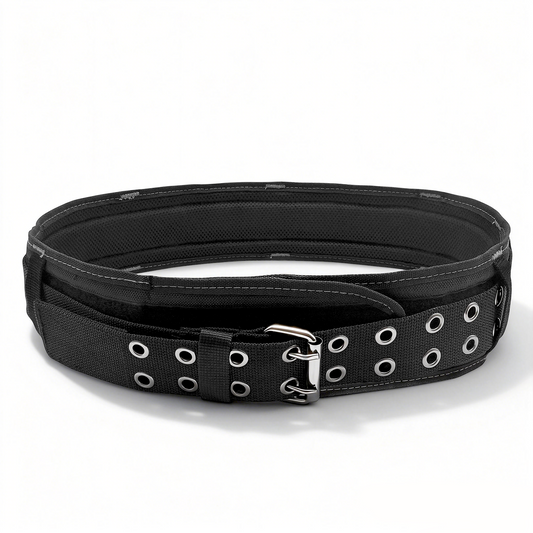 HAUTMEC 3.5 Inch Heavy-Duty Tool Belt, Adjustable Foam Padded Work Belt with 1680D Wear-Resistant Fabric for Waist Sizes 30-46", Compatible with Most Tool Pouches, Clips & Holders – HT0141