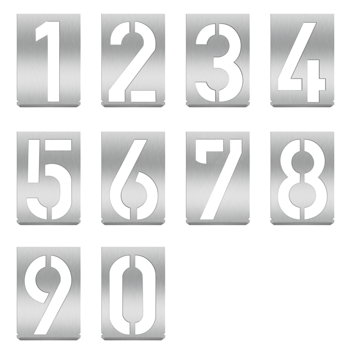 HAUTMEC Vintage Stainless Steel Numbers Stencils, 0 to 9 Stainless Steel Stencils & Holder, 10" (250mm) Numbers, Shop Stencil, Advertising Stencilling, Craft-Printing, Reusable HT0340