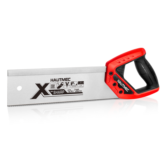 HAUTMEC 12-Inch Back Saw, 65Mn High-Manganese Steel Tenon Saw with Hardened Teeth, 11 TPI Double-Ground Blade, Reinforced Steel Spine & Ergonomic Handle for Precision Woodworking HTHDM25037