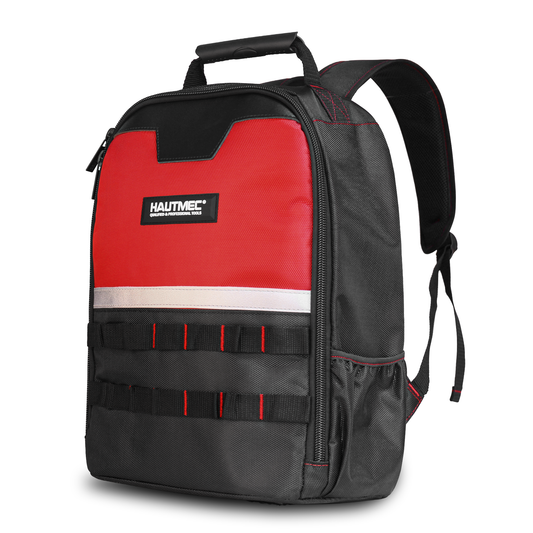 HAUTMEC Pro Tool Backpack Heavy Duty 1680D Water-Resistant Tool Bag with Laptop Compartment, Padded Straps for Comfortable Carry, Impact-Resistant Base, HT0407
