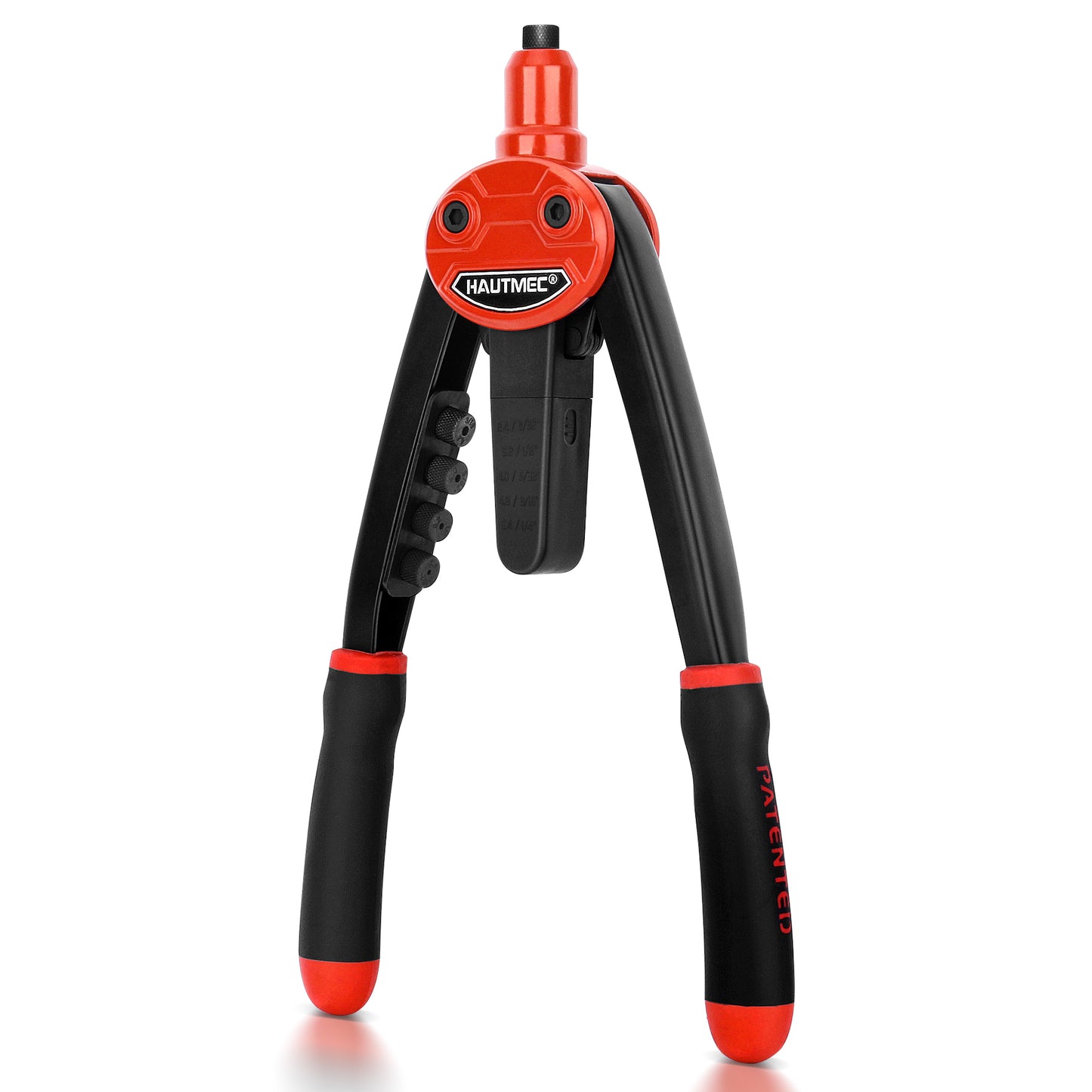 HAUTMEC Rivet Nut Tool, 13" Labor Saving Hand Riveter with Automatic Spring, 5 Tool-Free Interchangeable Nosepieces, Heavy Duty Hand Riveter for Aluminum, Steel, Stainless Steel, HT0387