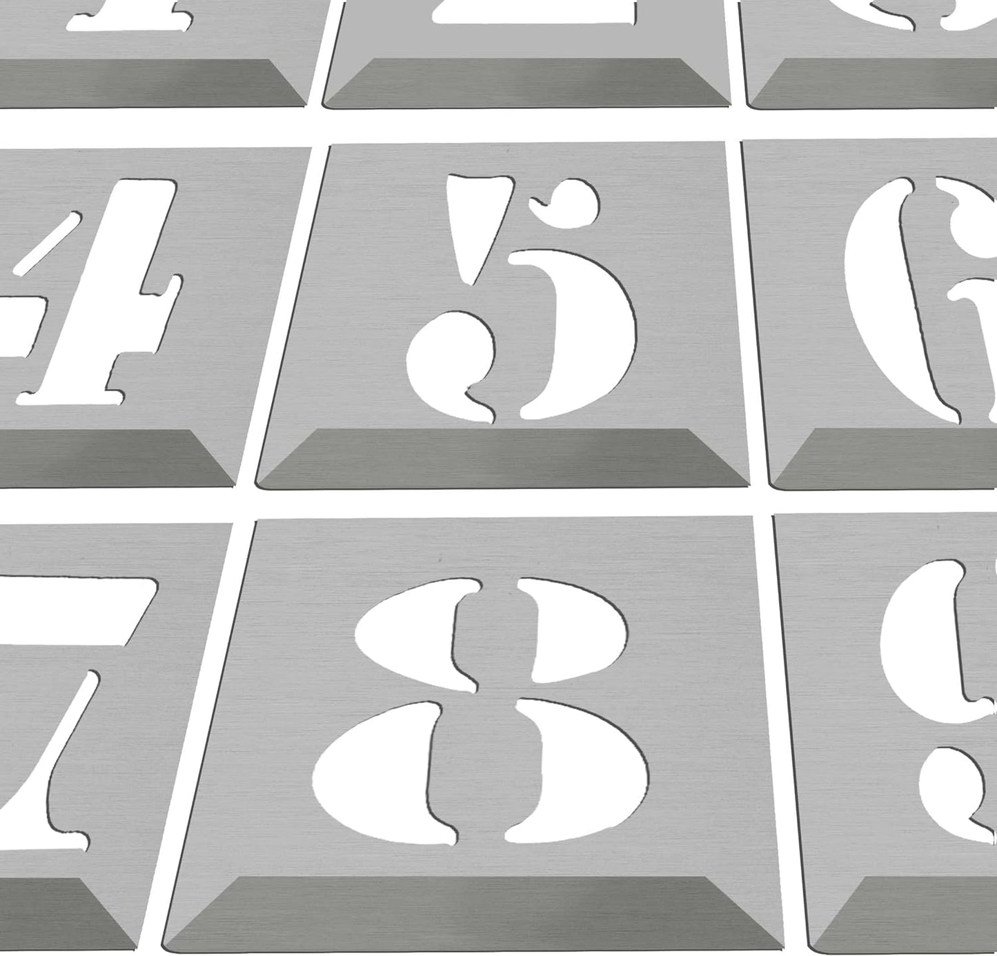 HAUTMEC Vintage Aluminum Numbers Stencils, 0 to 9 Aluminum Stencils ...