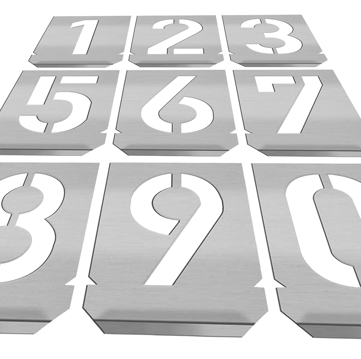 HAUTMEC Vintage Stainless Steel Numbers Stencils, 0 to 9 Stainless Steel Stencils & Holder, 1-1/4" (30mm) Numbers, Shop Stencil, Advertising Stencilling, Craft-Printing, Reusable, HT0338-ST