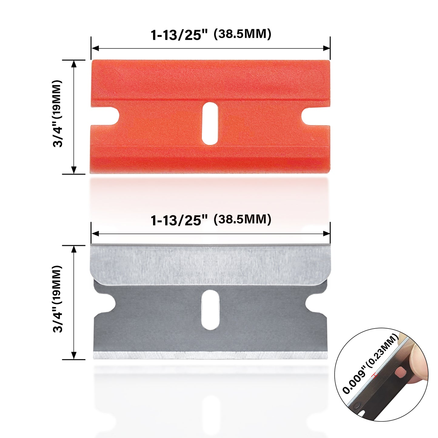 HAUTMEC Razor Blade Scraper Tool With 24Pcs Extra Blades, 10 Plastic Rozor Blades, 14 Carbon Steel Razor Blades, Removing Decals, Stickers, Labels for Glass, Tile, Window, Car, Cooktops HTPBM25031