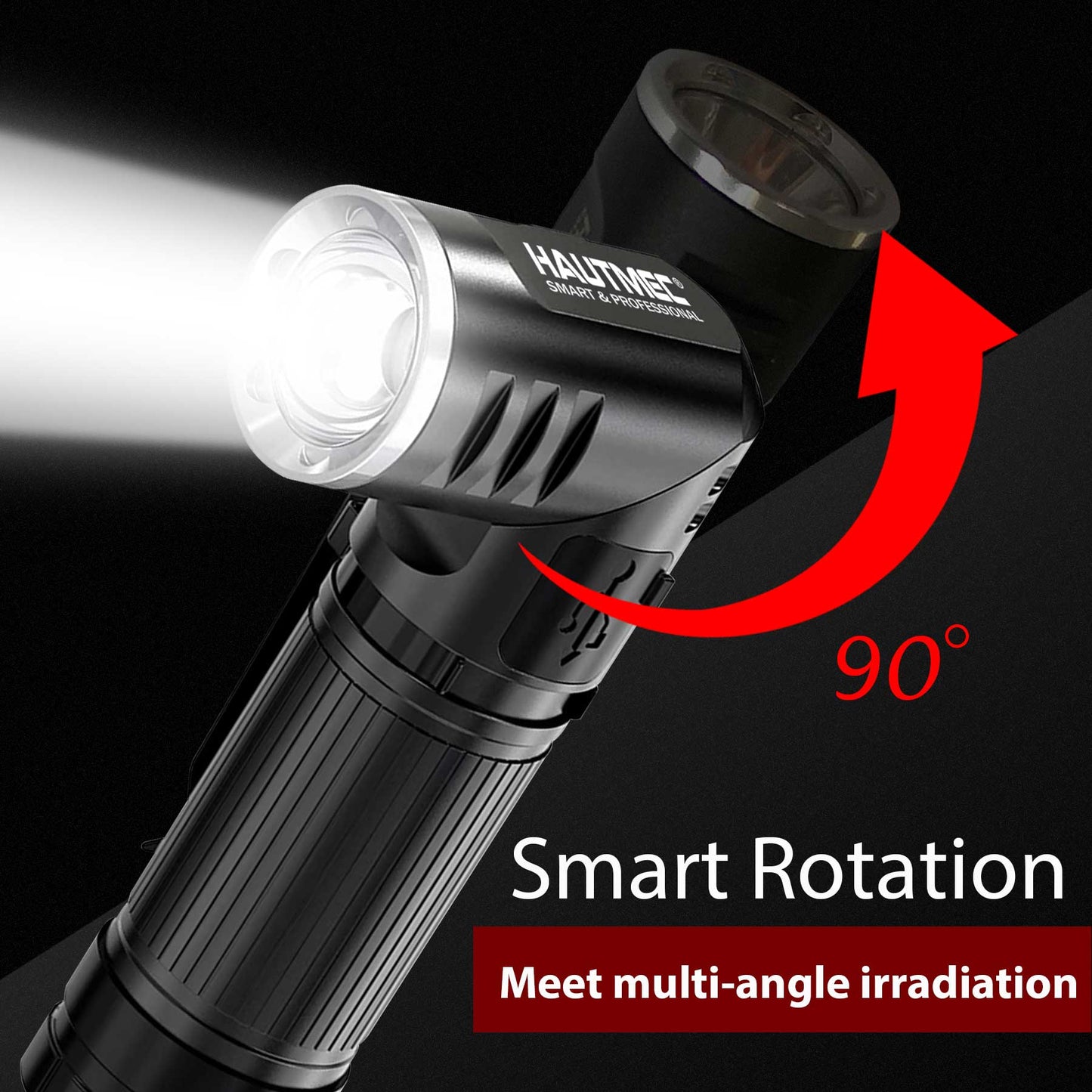 HAUTMEC Rechargeable LED Flashlights 500 High Lumens Super Bright Magnetic Flashlight Waterproof Mini Flashlight 3 Modes Handheld Small Flashlights Powerful for Camping, Outdoor, Hiking, 2 Pack HT0092-WL -2PC