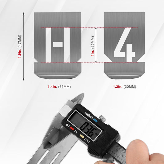 HAUTMEC 1 Inch(25mm) Letter Number Stencils Set, 36 Pcs Stainless Steel Templates for Spray Painting, Reusable for Signs, Artistic Creativity, Narrow HT0344