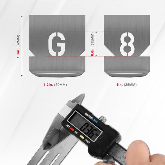 HAUTMEC 0.6Inch(15mm) Letter Number Stencils Set, 36 Pcs Stainless Steel Templates for Spray Painting, Reusable for Signs, Craf Metal DIY,Journaling, Narrow HT0343